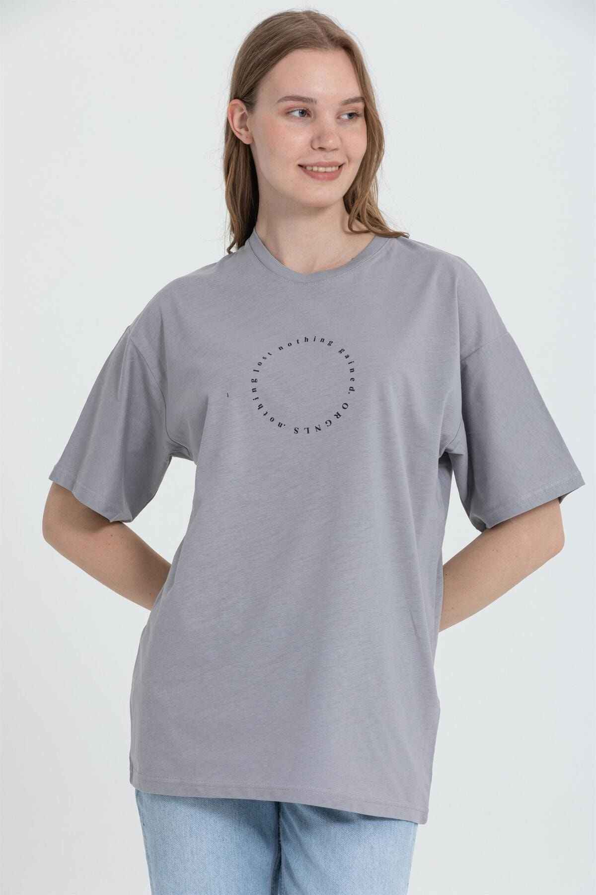 تیشرت R-5737 Crew Neck Oversize Rear Panther Printed