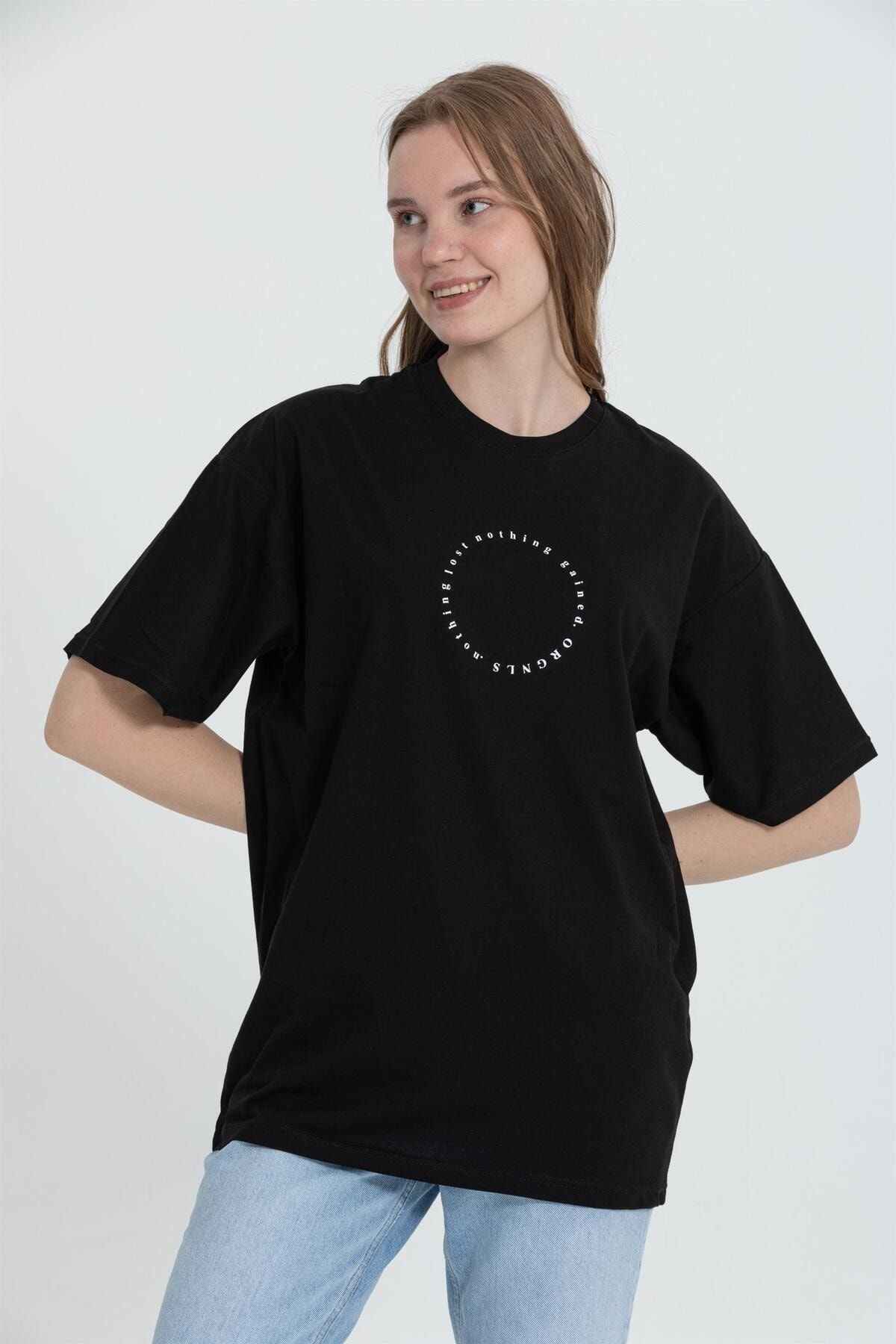 تیشرت R-5737 Crew Neck Oversize Rear Panther Printed