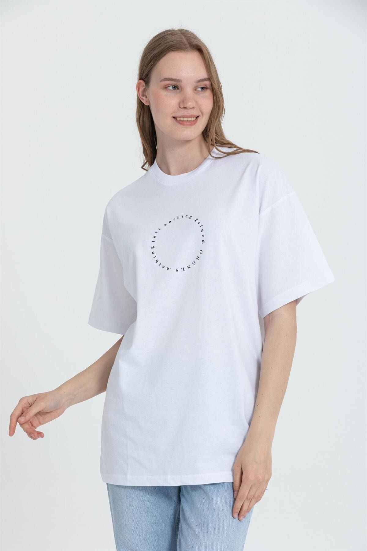 تیشرت R-5737 Crew Neck Oversize Rear Panther Printed