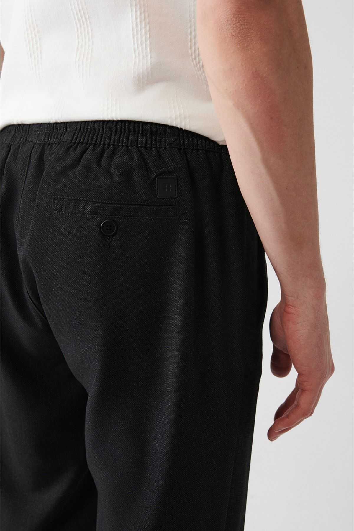 شلوار لایکرای بافته شده با دور کمر الاستیک قهوه‌ای مردانه با تناسب راحت و مناسب شلوار Jogger A31y3