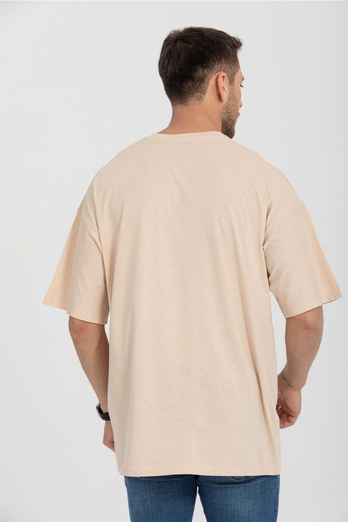 تیشرت سایز بزرگ R-5730 با یقه خدمه گلدوزی با جزئیات