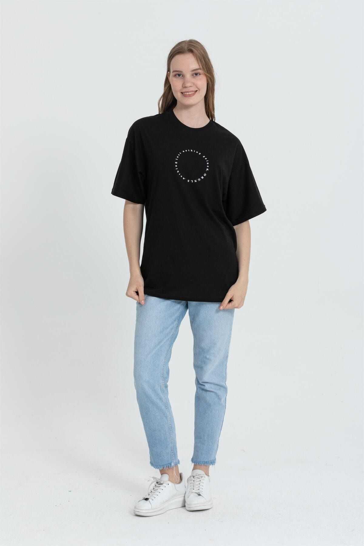 تیشرت R-5737 Crew Neck Oversize Rear Panther Printed