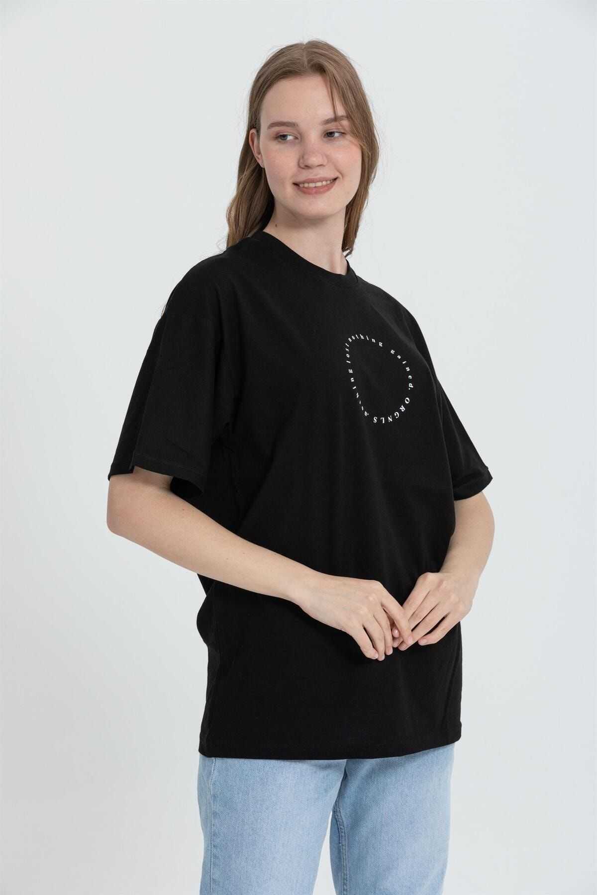تیشرت R-5737 Crew Neck Oversize Rear Panther Printed