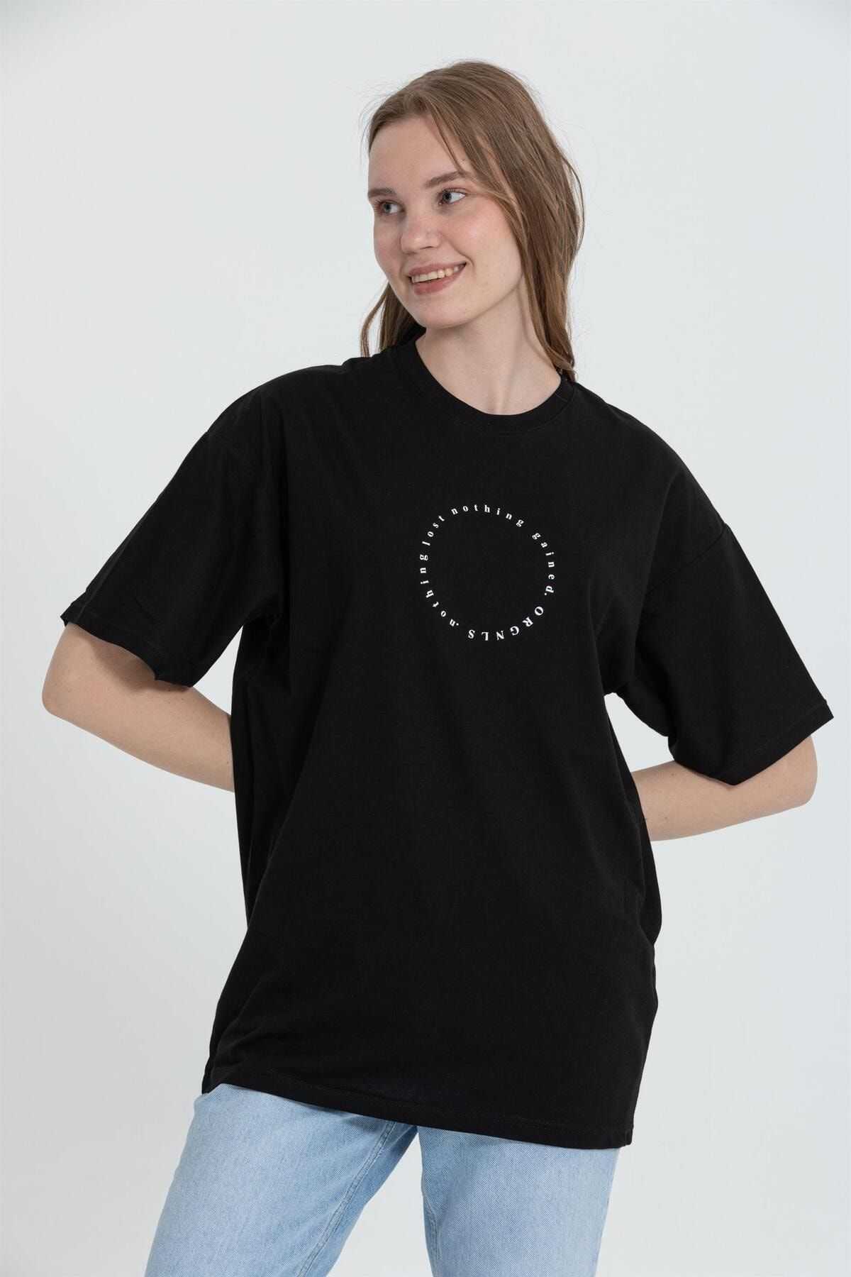 تیشرت R-5737 Crew Neck Oversize Rear Panther Printed