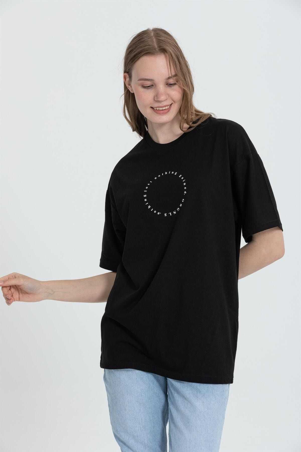 تیشرت R-5737 Crew Neck Oversize Rear Panther Printed