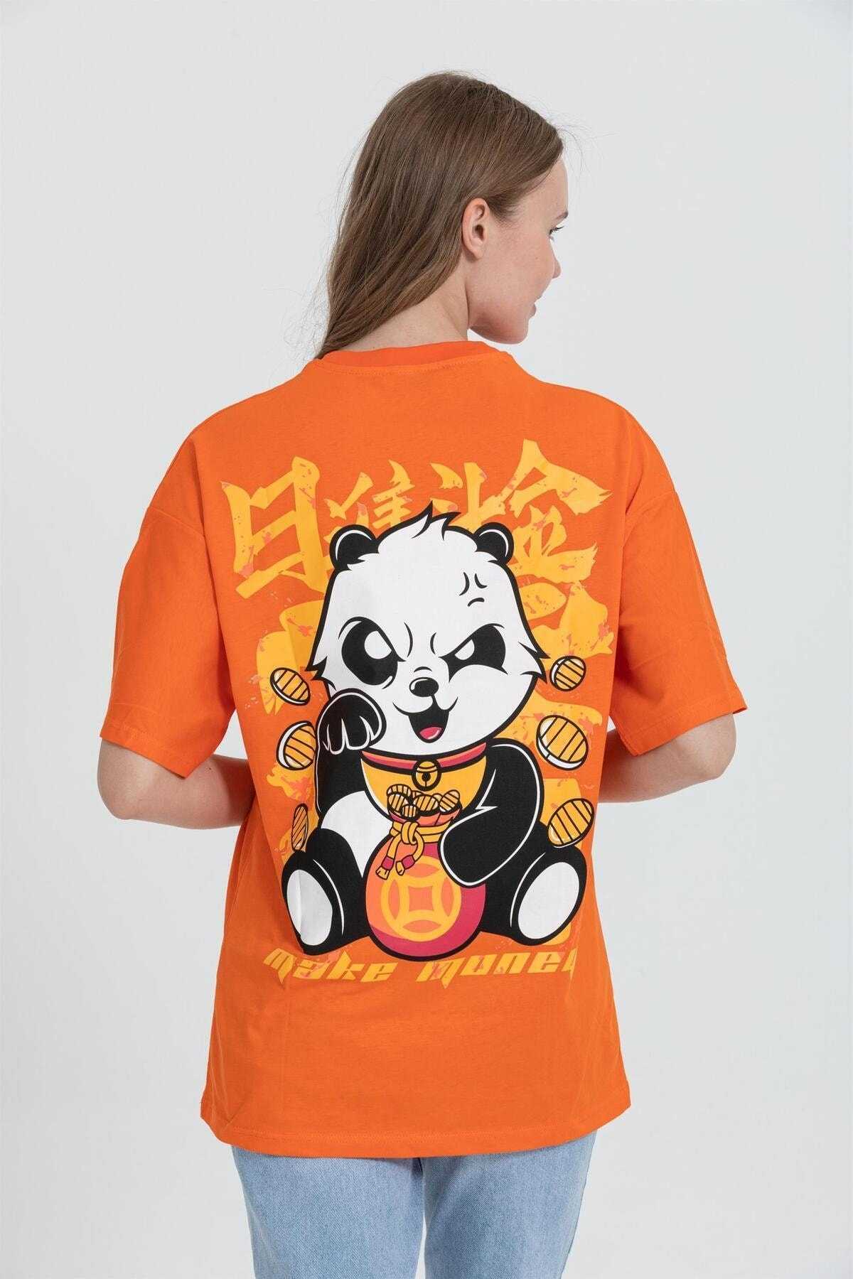 تیشرت سایز بزرگ پاندا یقه خدمه R-5724