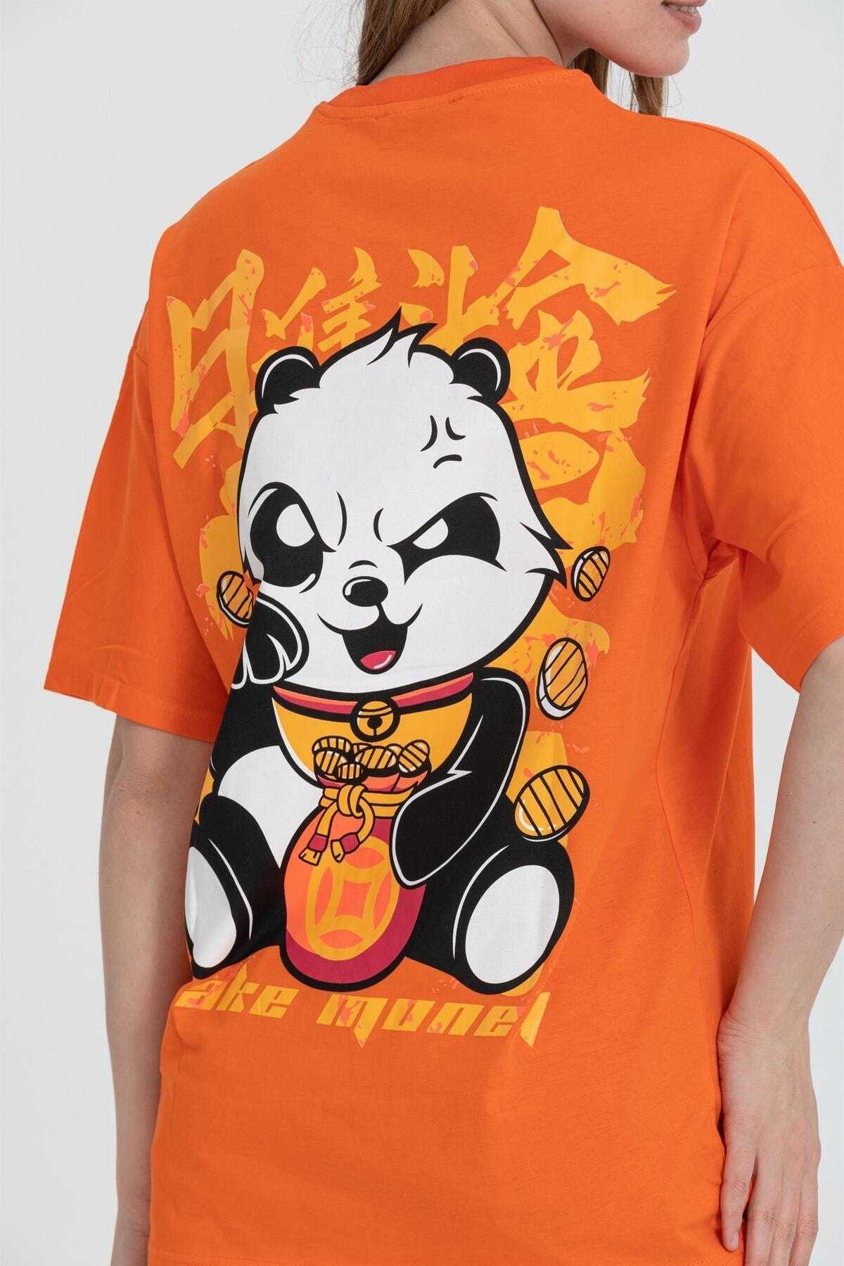 تیشرت سایز بزرگ پاندا یقه خدمه R-5724