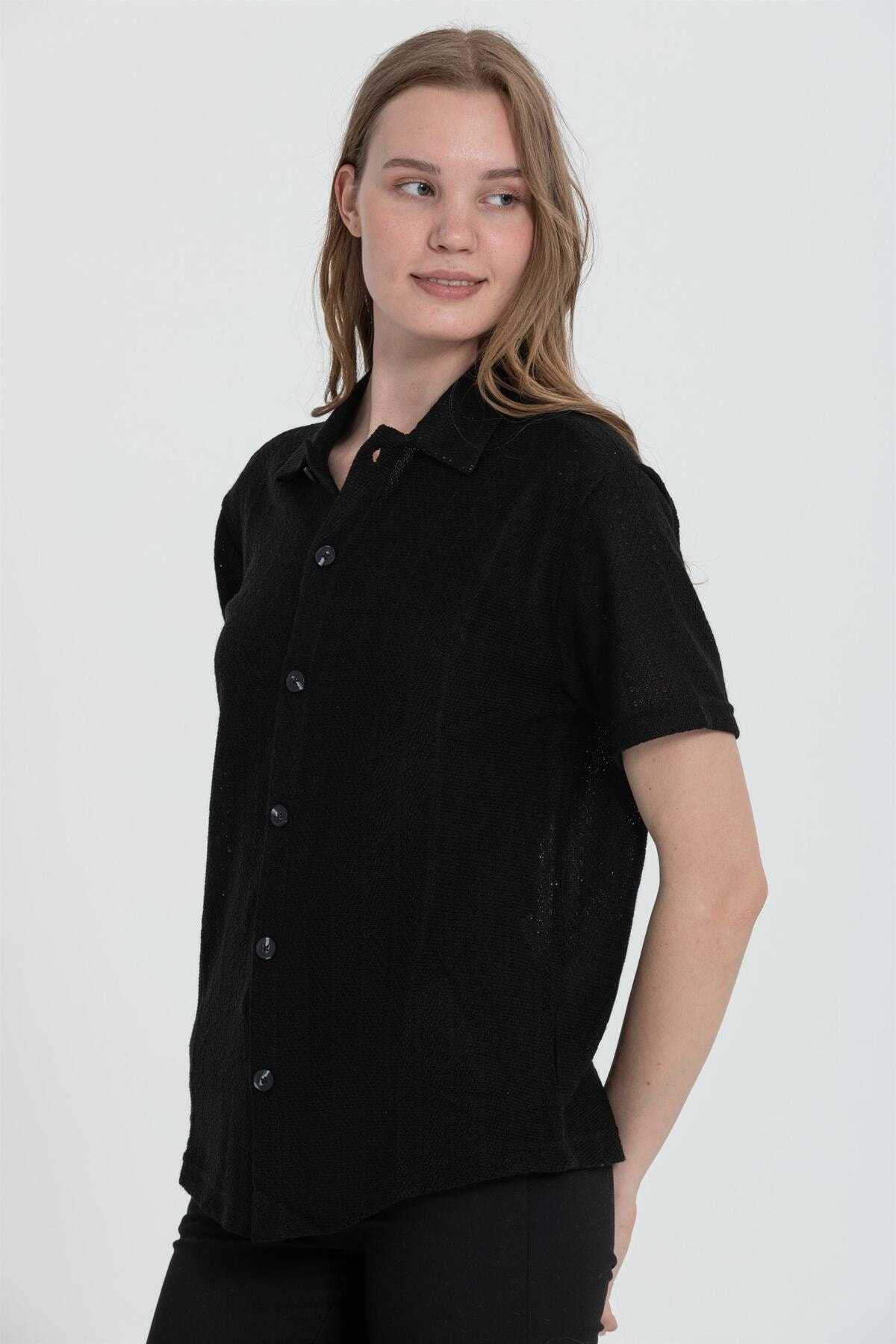 پیراهن آکریلیک آستین کوتاه ژاکت R-3926 با سوراخ