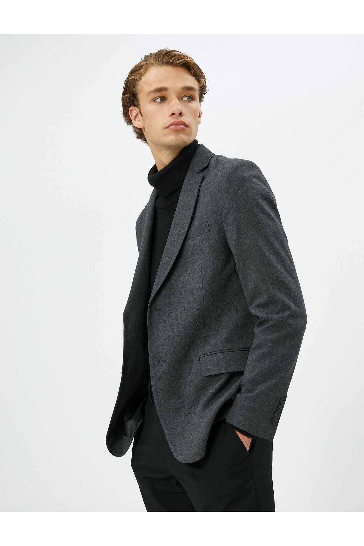 ژاکت بلیزر دو جیب دکمه دار