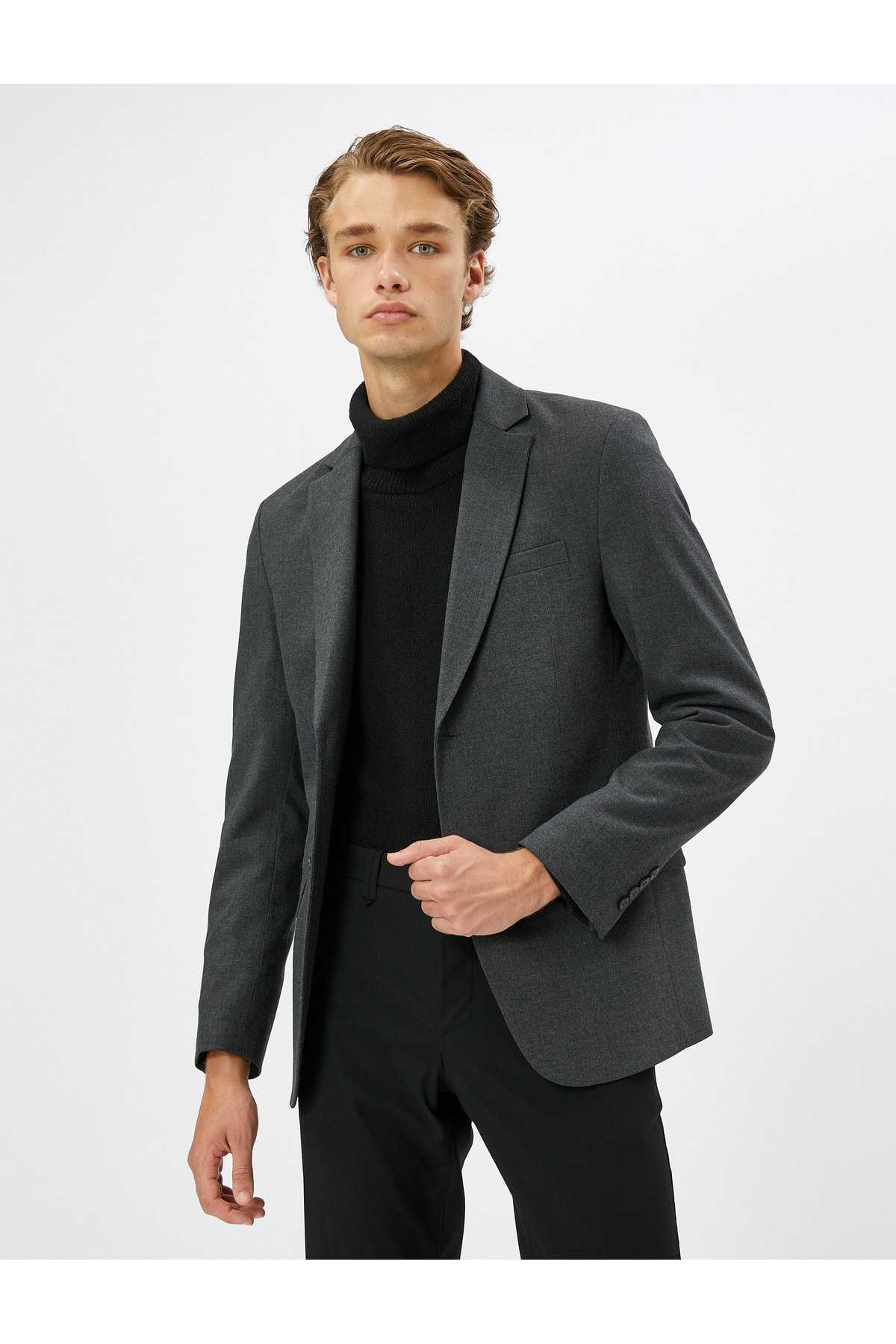 ژاکت بلیزر دو جیب دکمه دار