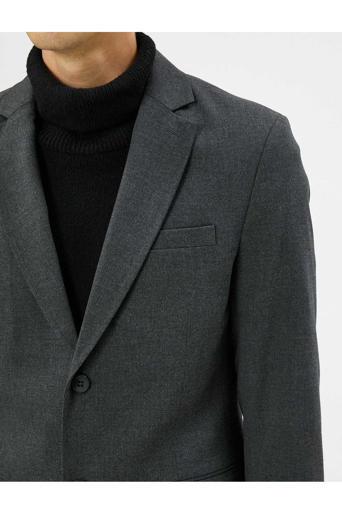 ژاکت بلیزر دو جیب دکمه دار