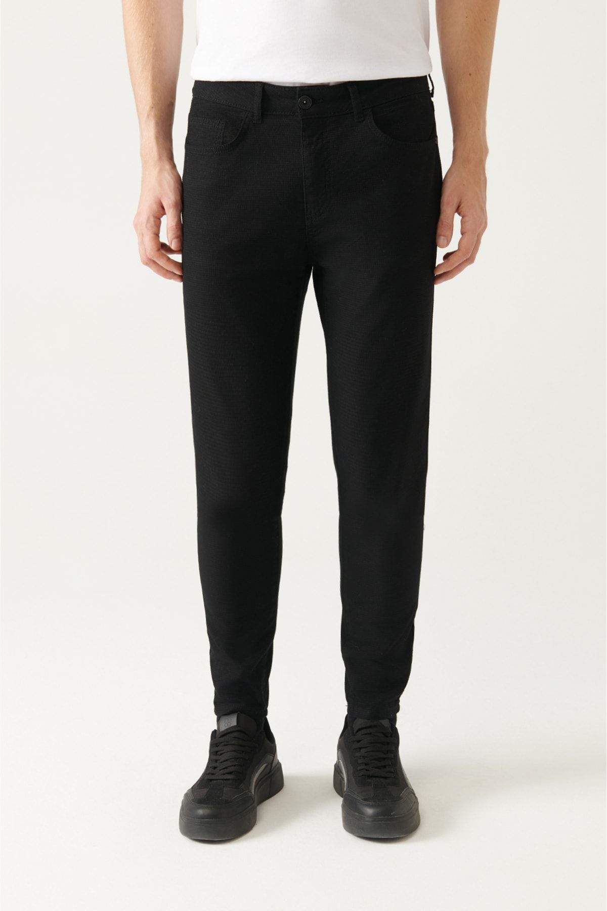 mens-beige-dobby-5-pocket-slim-fit-slim-fit-canvas-lycra-trousers