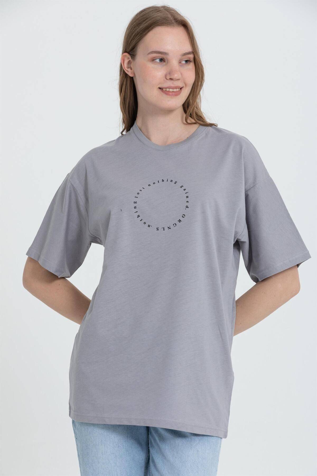 تیشرت R-5737 Crew Neck Oversize Rear Panther Printed