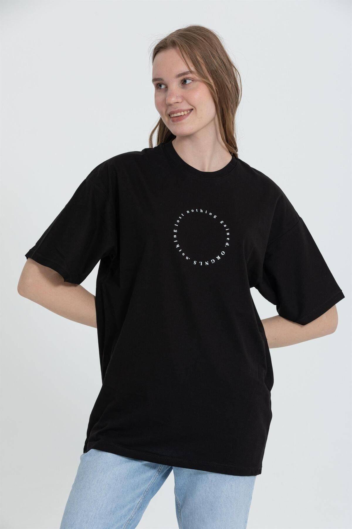 تیشرت R-5737 Crew Neck Oversize Rear Panther Printed
