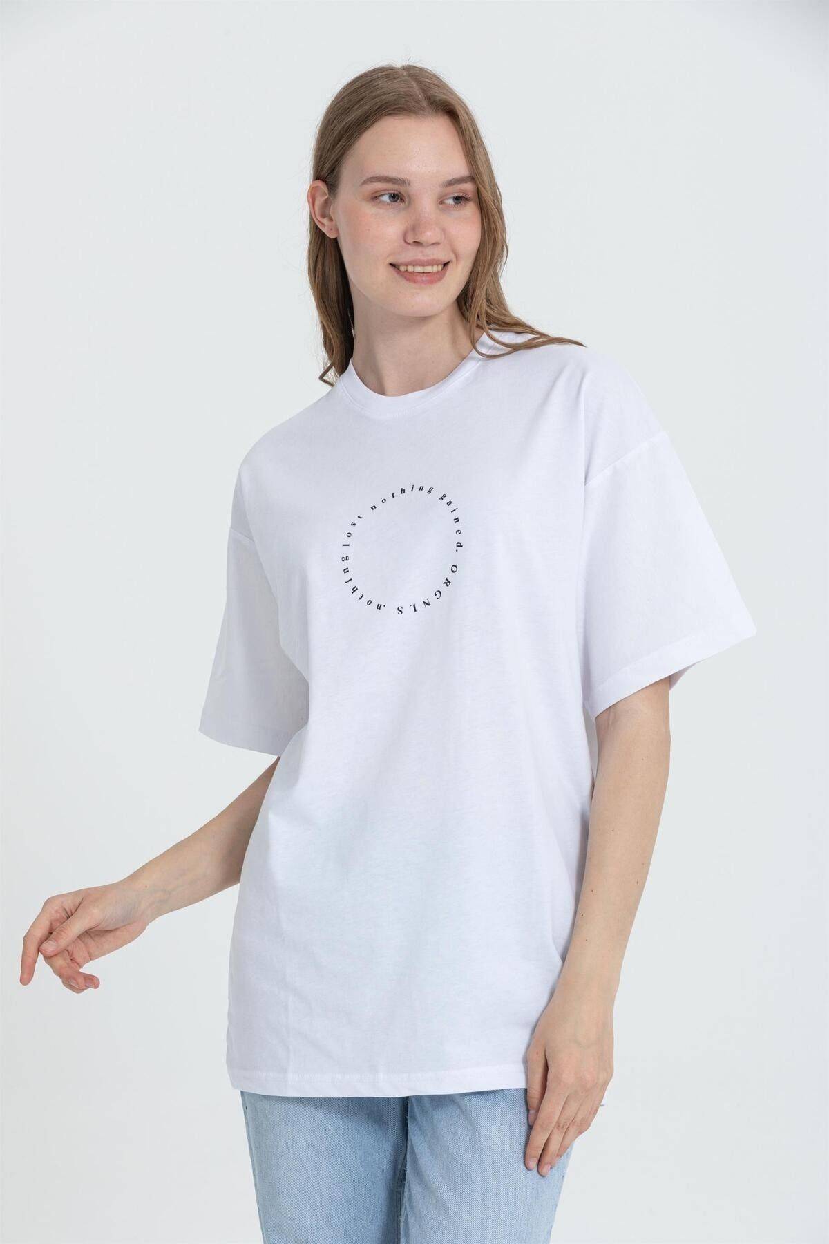 تیشرت R-5737 Crew Neck Oversize Rear Panther Printed