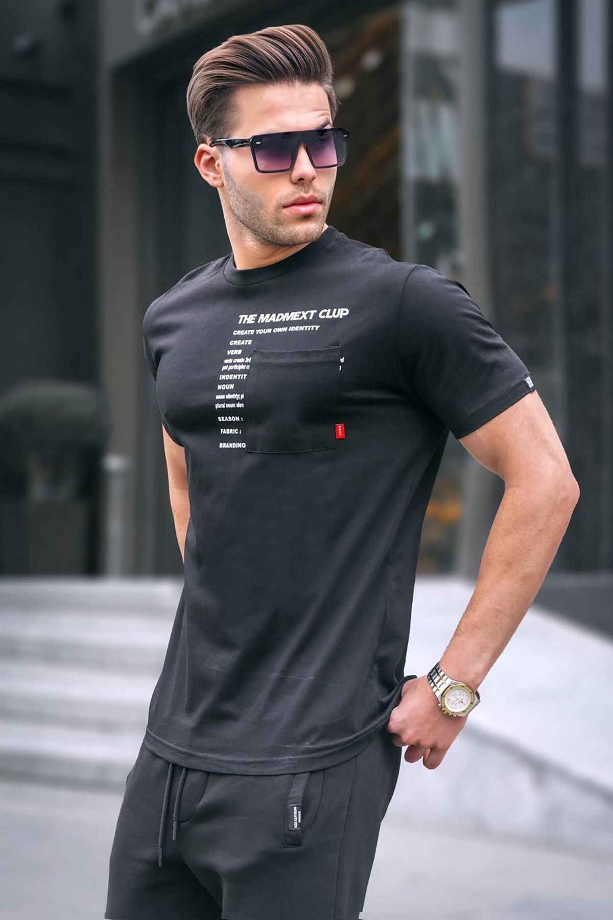 تیشرت مردانه جیبی رنگرزی