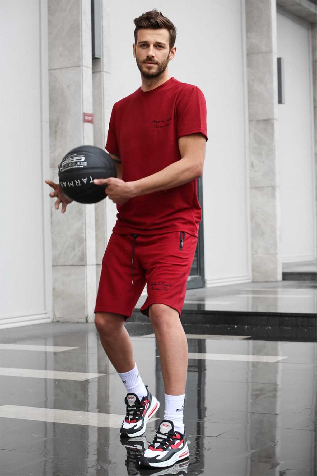 ست شلوارک مردانه چاپ مشکی