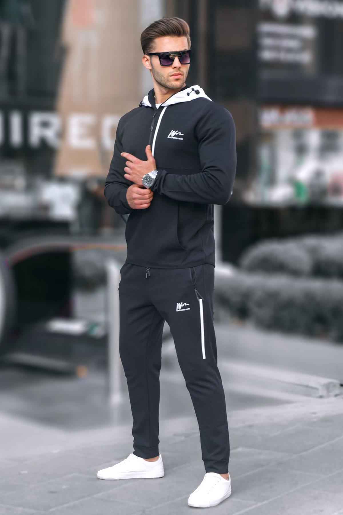 لباس ورزشی مردانه کلاهدار زیپ دار Grimelange 6843