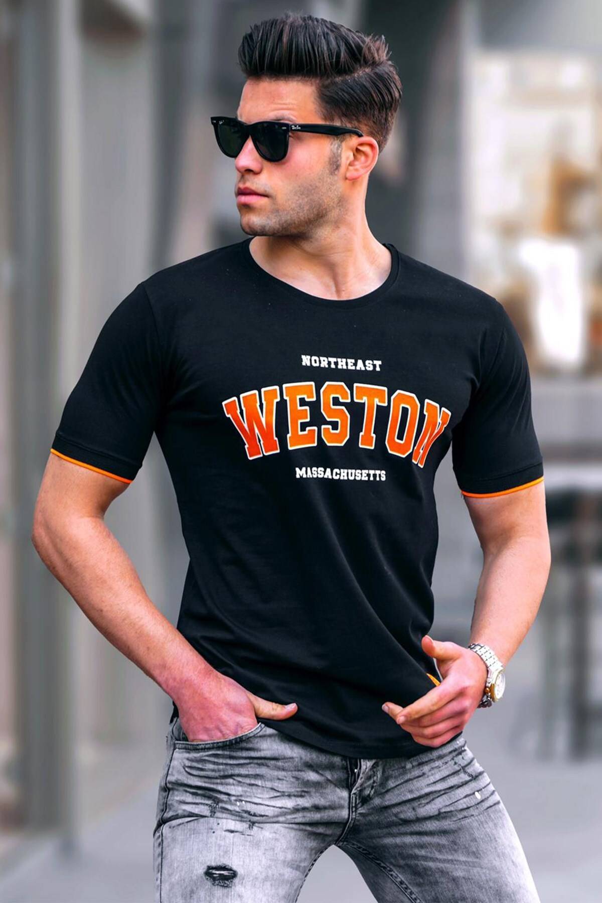 تیشرت مردانه مشکی چاپ شده