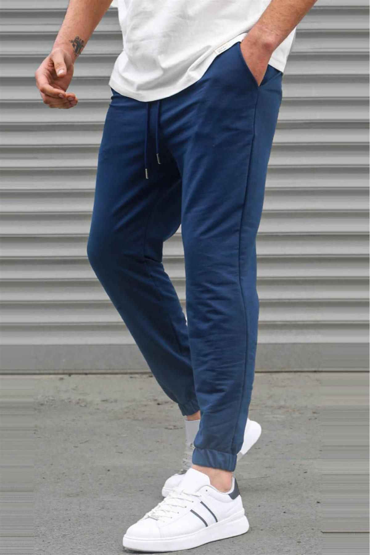 Boyalı Gri Basic Paçası Lastikli Erkek Eşofman