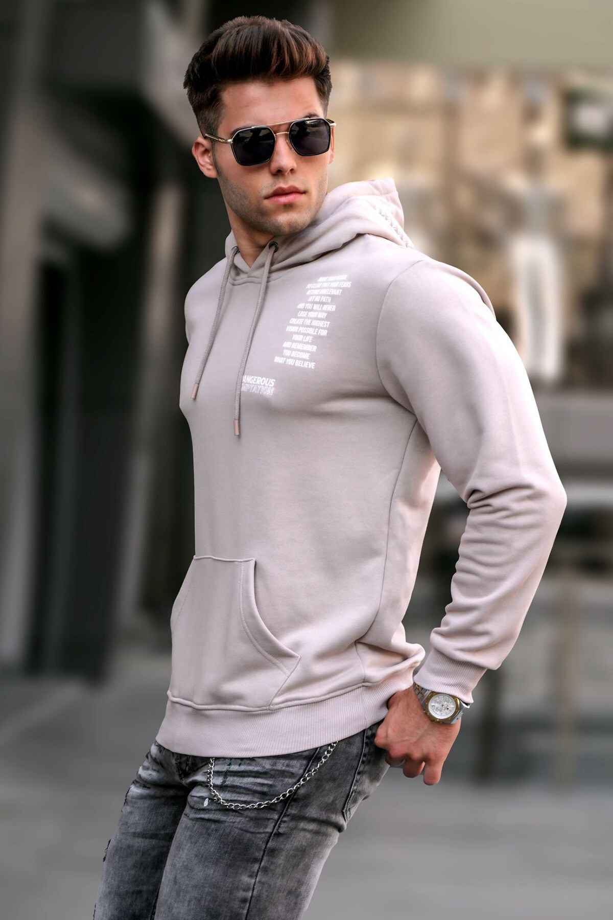 سویشرت مردانه با چاپ مشکی