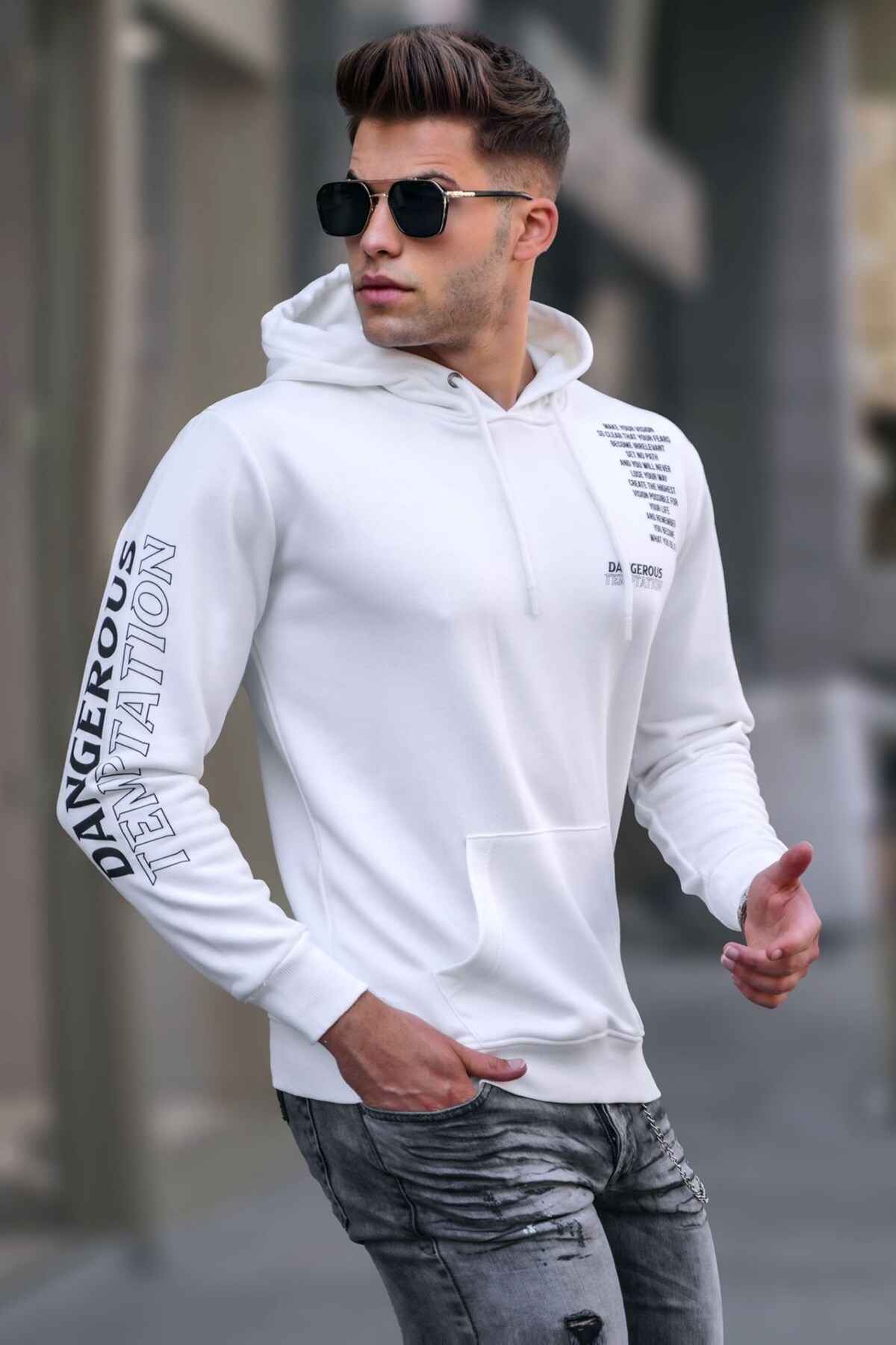 سویشرت مردانه با چاپ مشکی