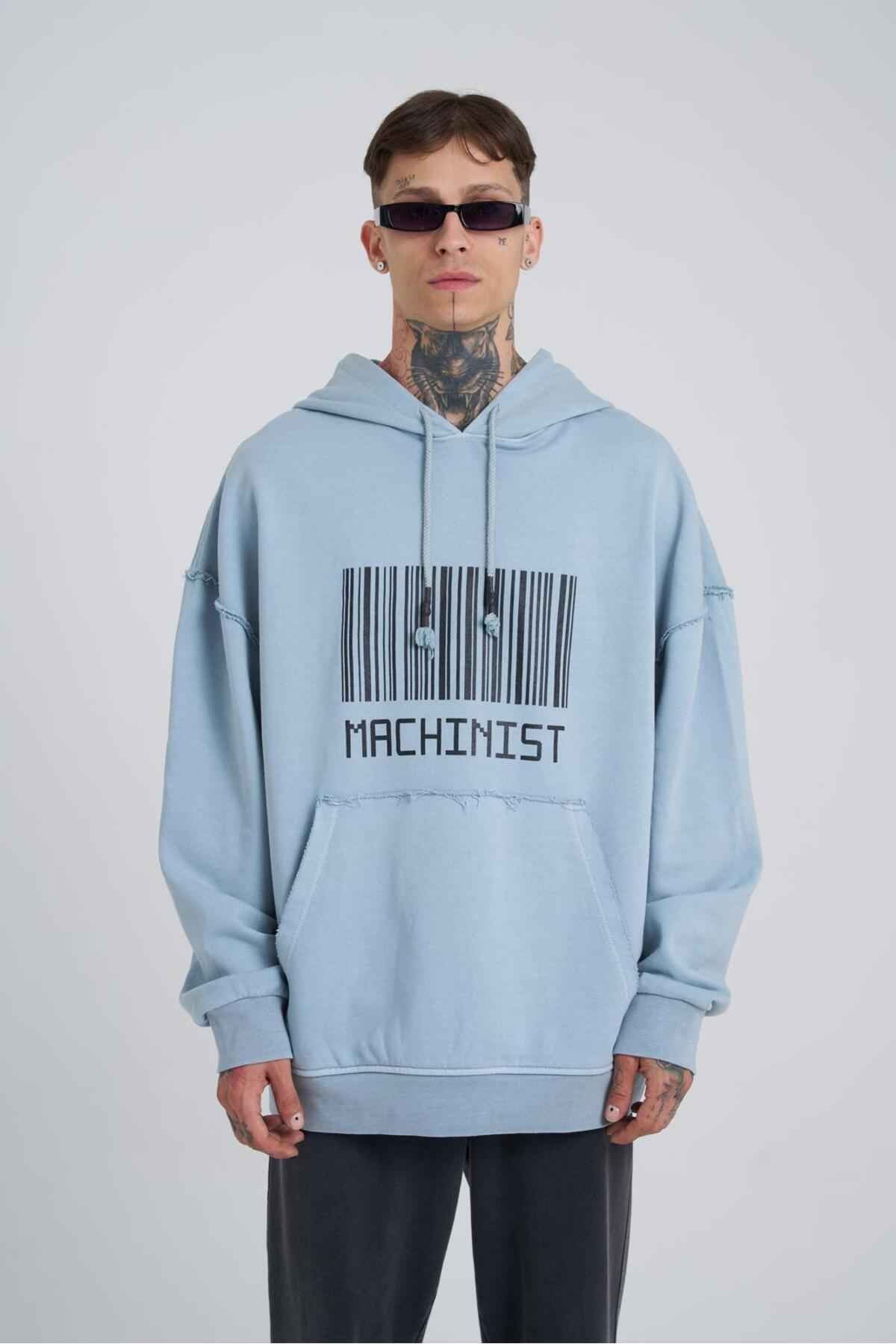 سویشرت مردانه بارکد قابل شستشو سرپوش دار مشکی