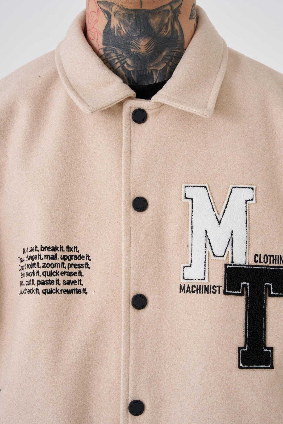 کت مردانه MT Oversize Ecru Bomber