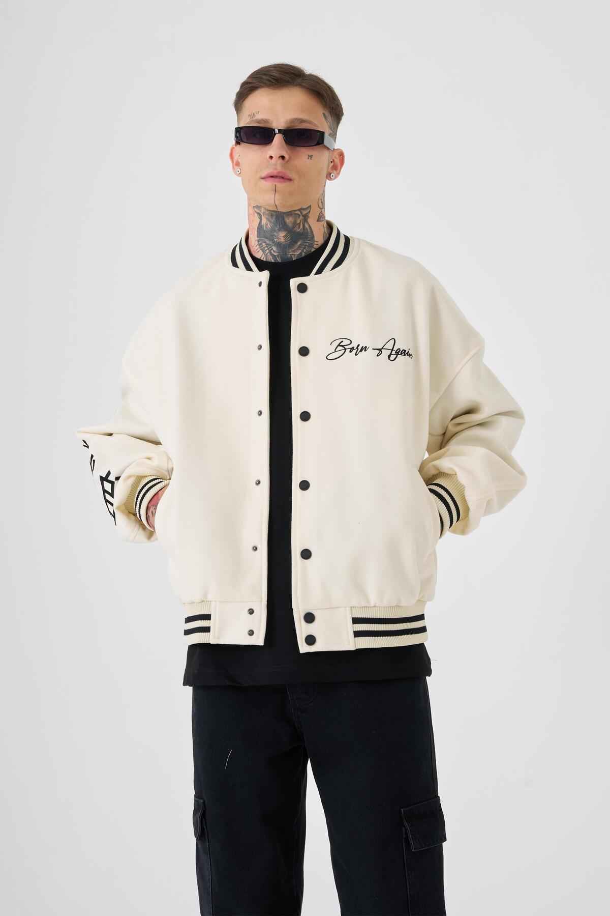 ژاکت بمب افکن اکرو سایز بزرگ مردانه به سبک متولد شده دوباره