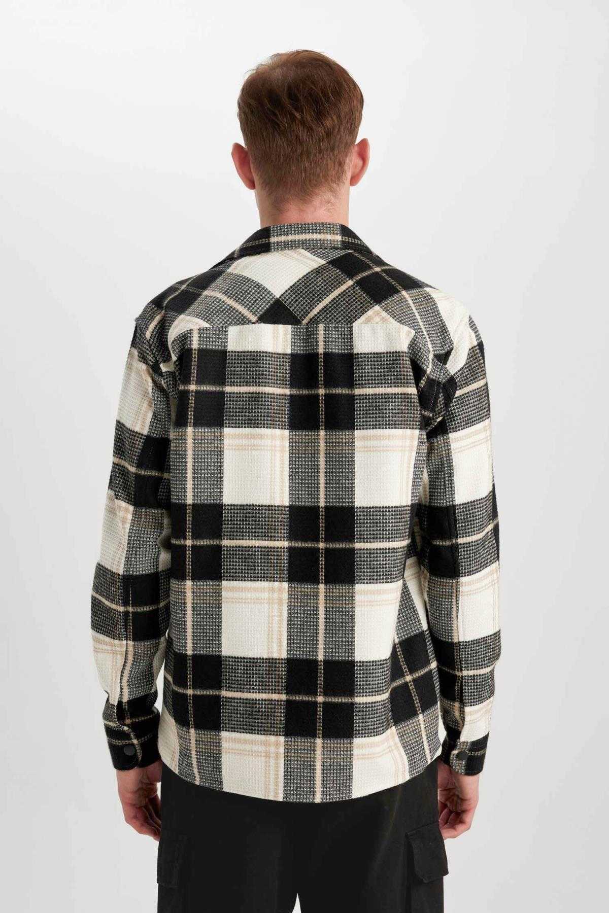 پیراهن آستین بلند نخی ریلکس فیت