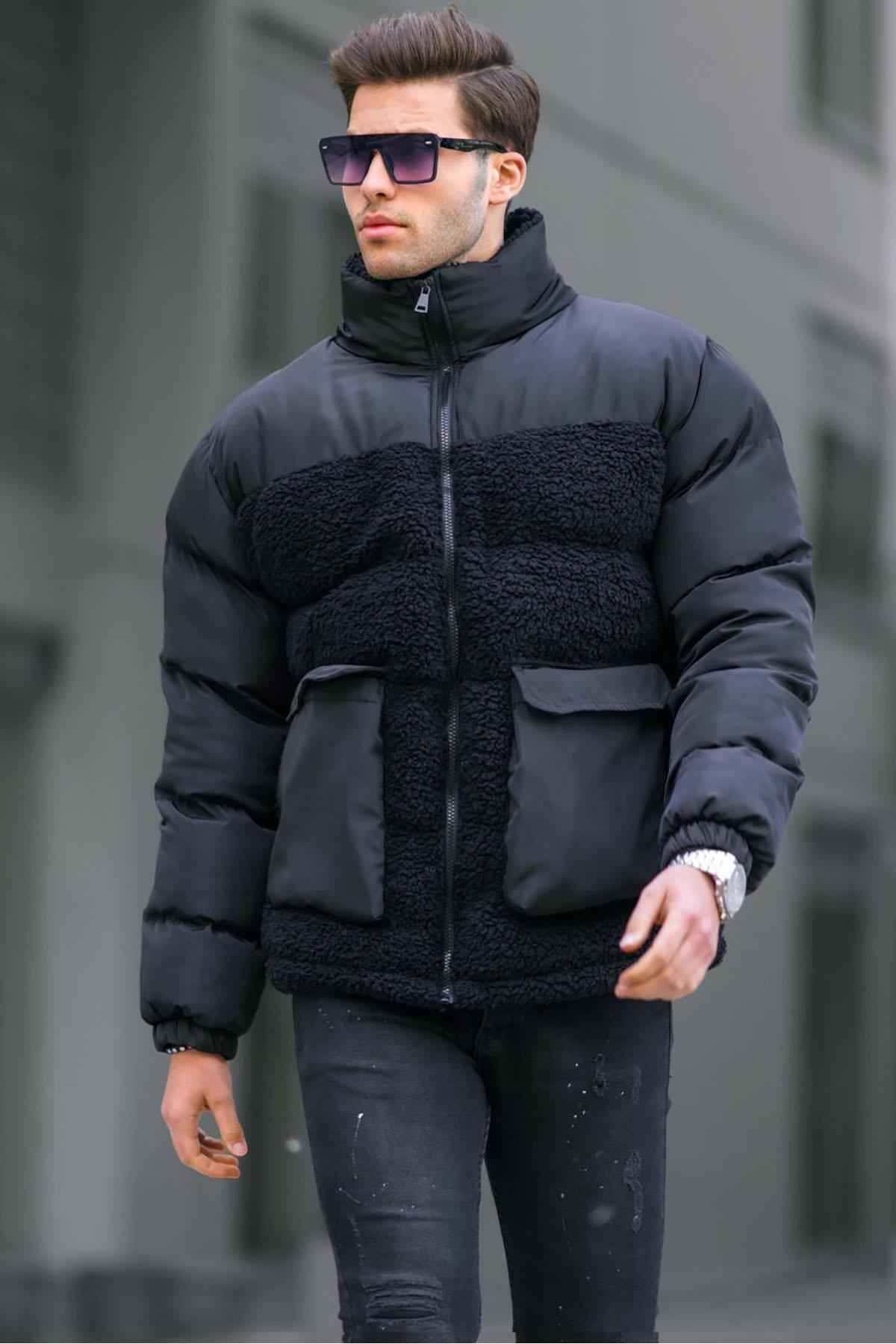 کت تورم مرد یقه قائم بژ