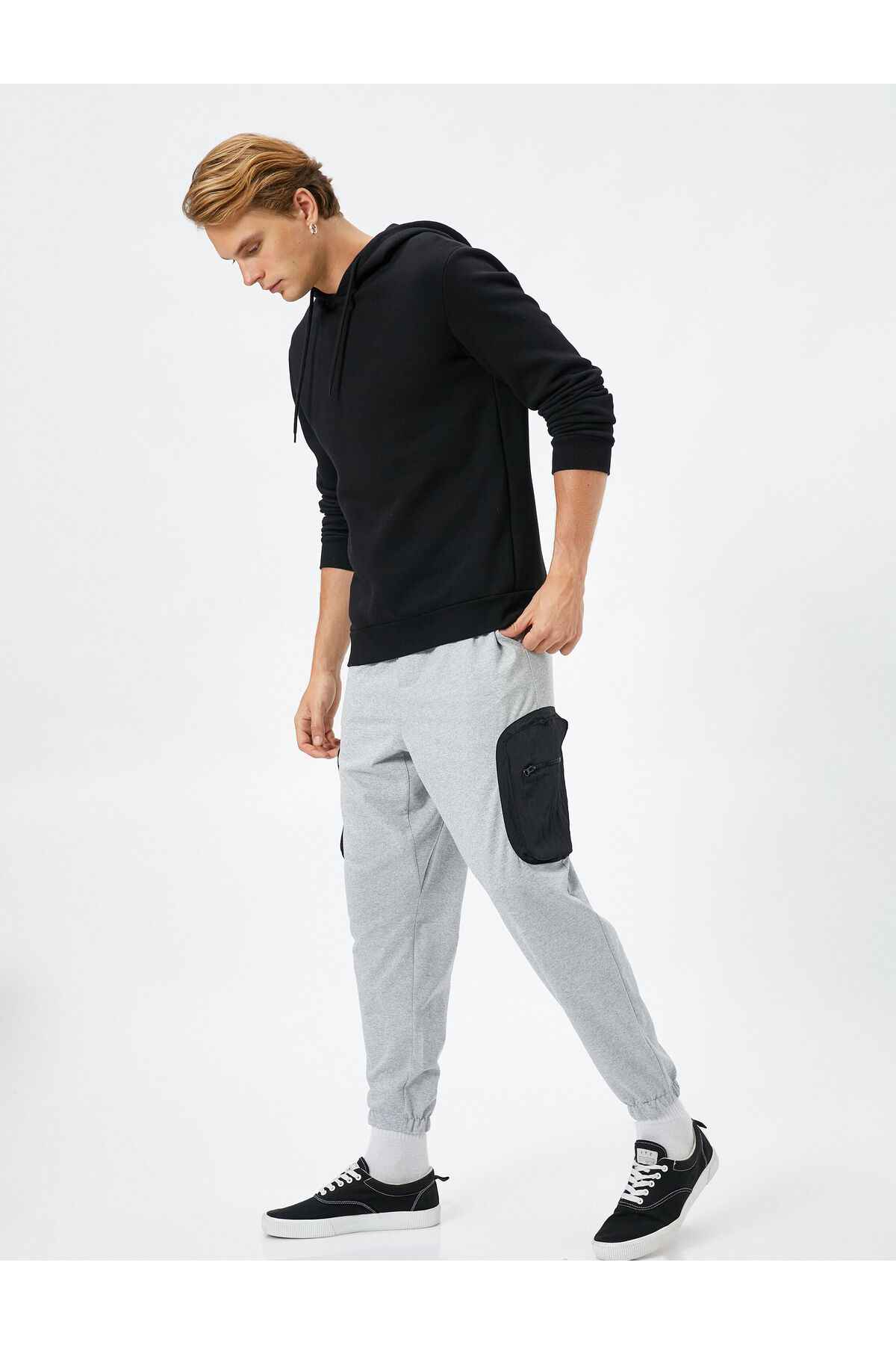 شلوار ورزشی Jogger با جزئیات جیب و کمر توری