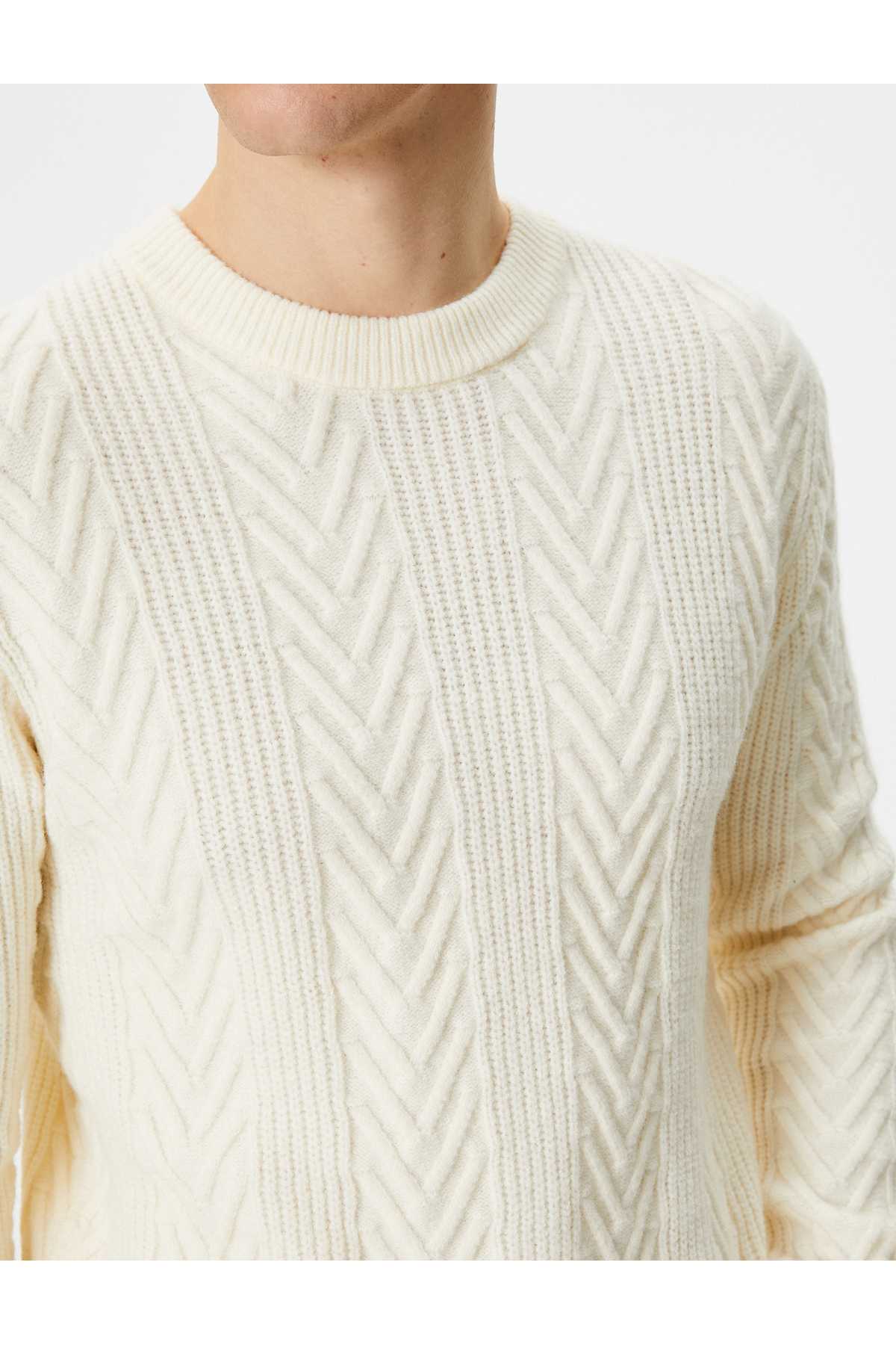 ژاکت بافتنی یقه آستین بلند بافتنی