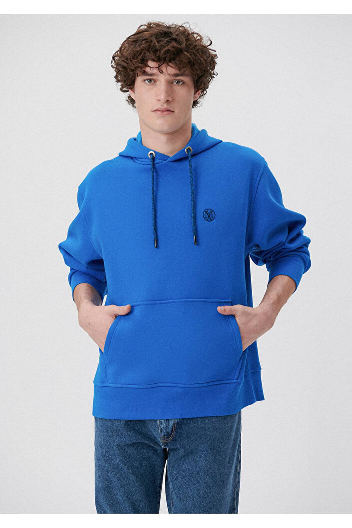 سویشرت سرپوش نارنجی لوگو دوزی شده -70481