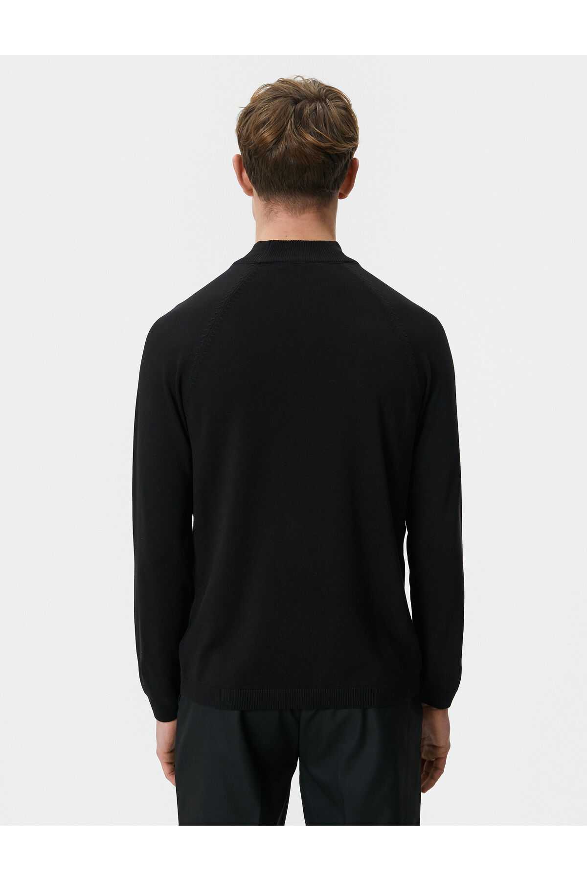 ژاکت نیمه یقه اسلیم لباس بافتنی آستین بلند