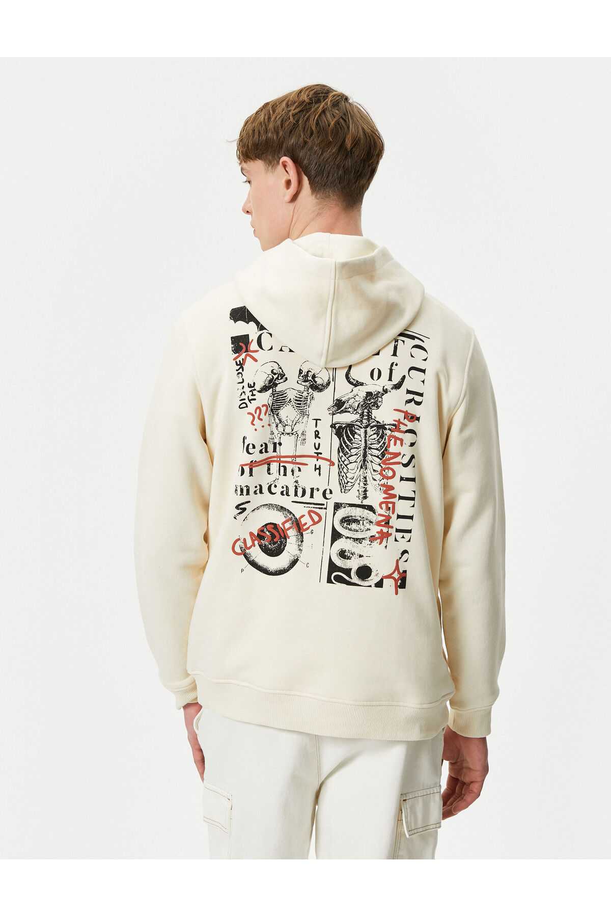 برش راحت کانگورو جیبی هودی هودی چاپی پشت