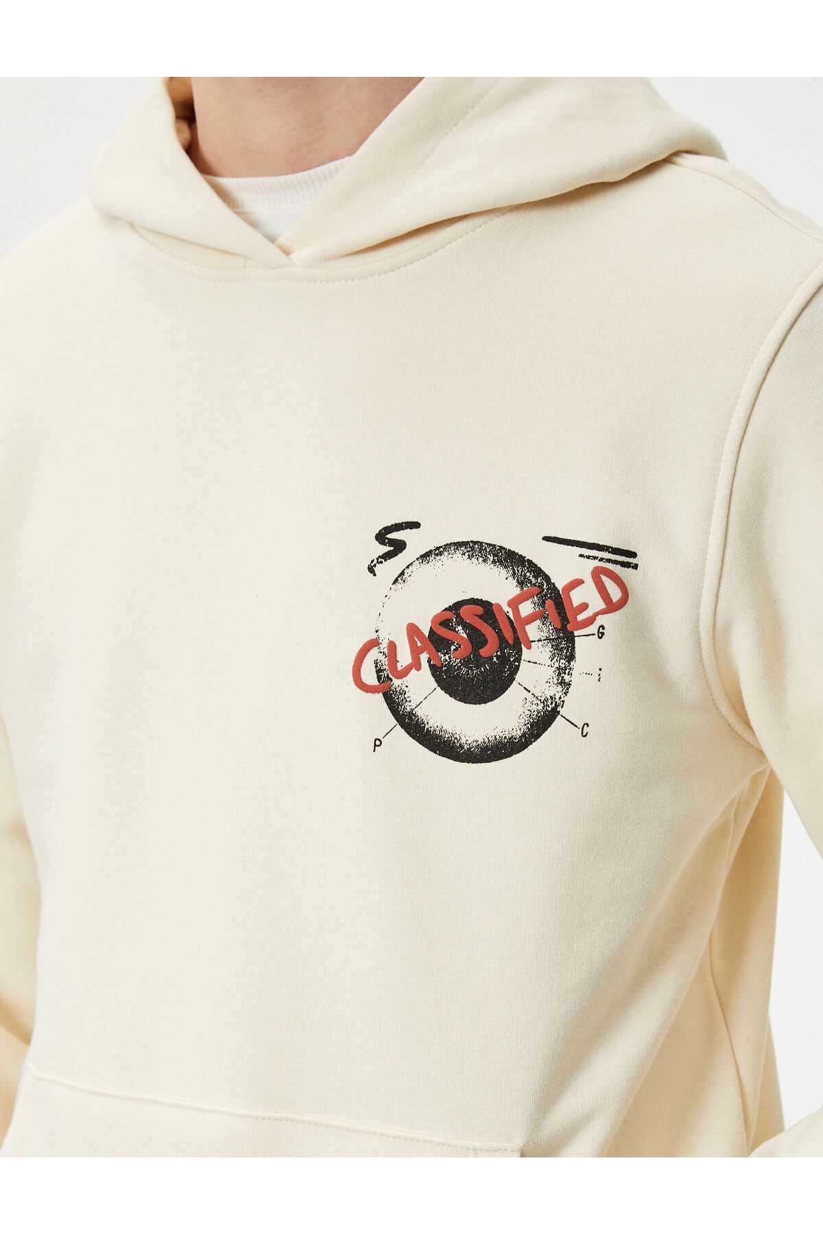 برش راحت کانگورو جیبی هودی هودی چاپی پشت