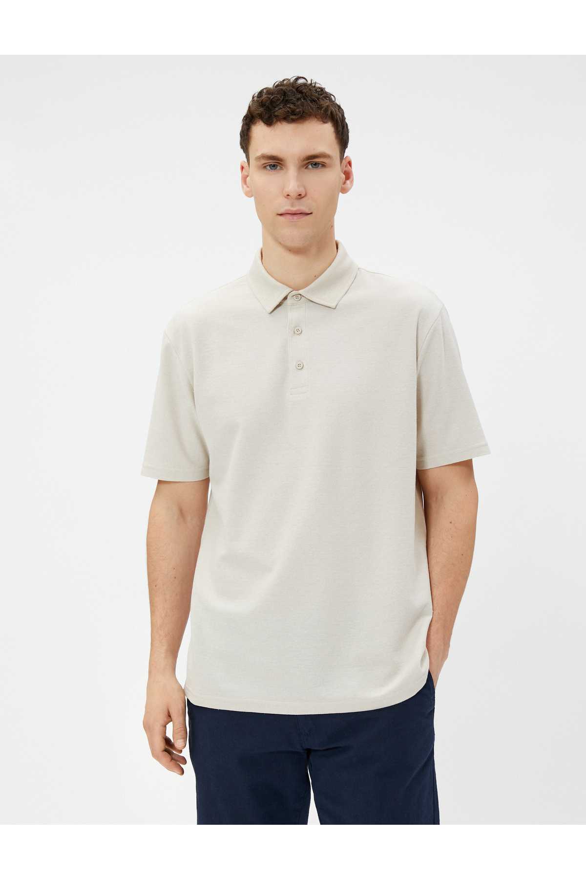 تیشرت پولو آستین کوتاه نخی