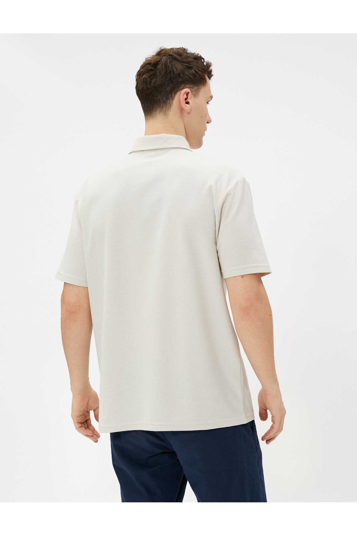 تیشرت پولو آستین کوتاه نخی