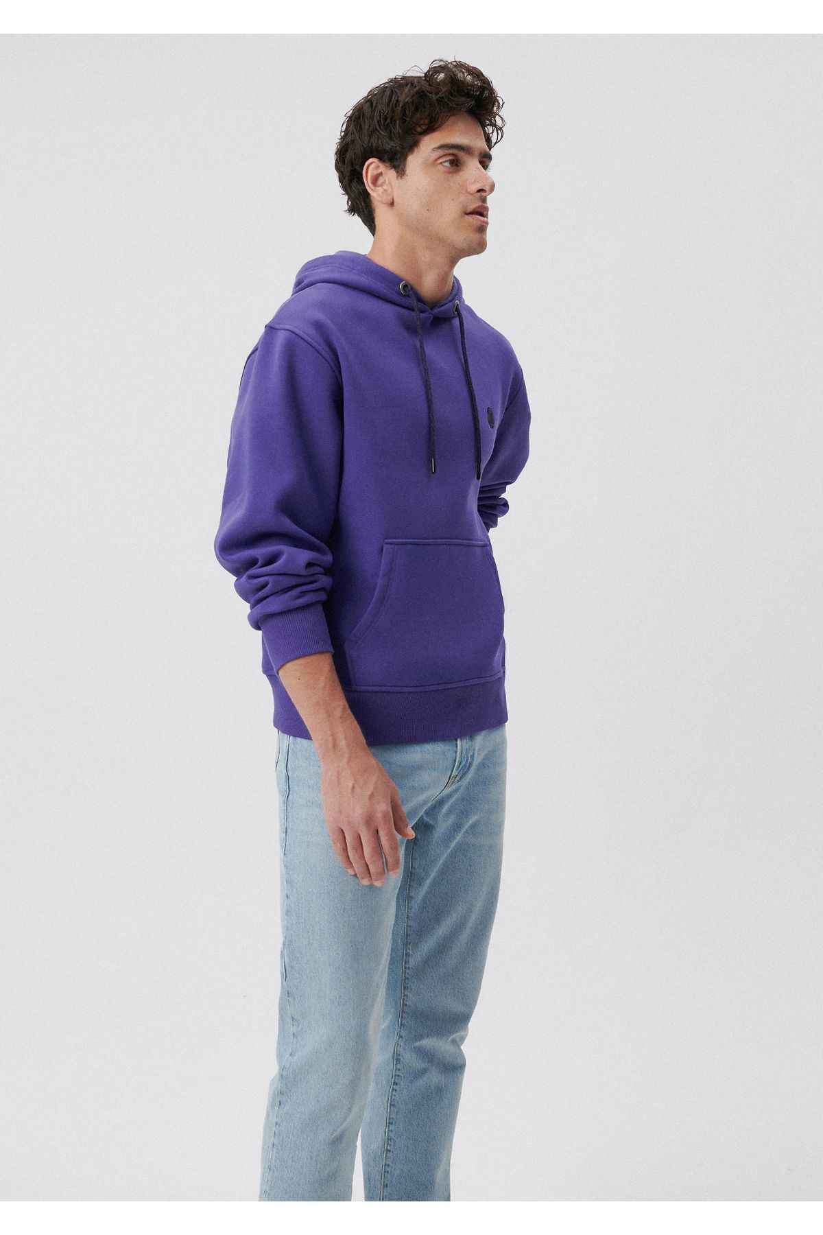 سویشرت سرپوش نارنجی لوگو دوزی شده -70481