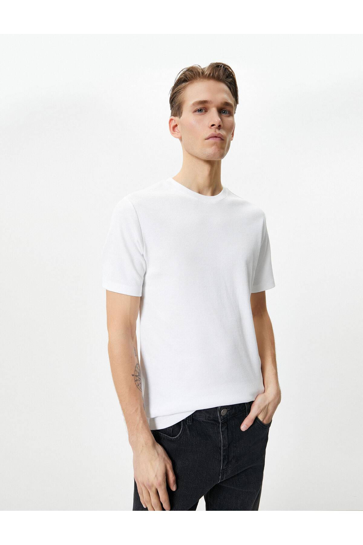 تیشرت مردانه 4SAM10272HK Koton WHITE