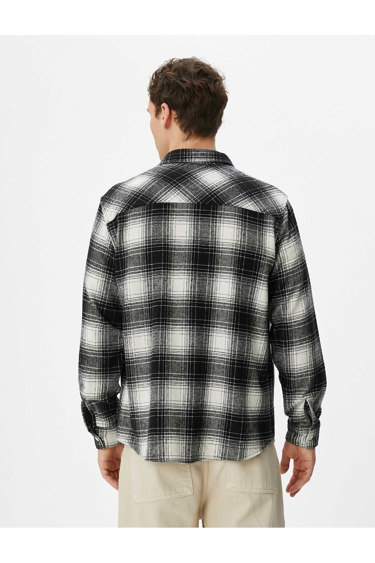 آستین بلند یقه کلاسیک با جیب پیراهن الوار جک