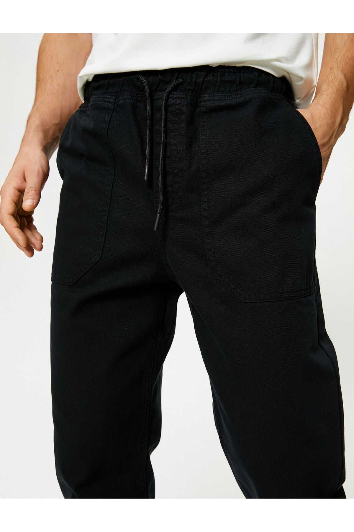 دور کمر شلوار توری جیب پنبه