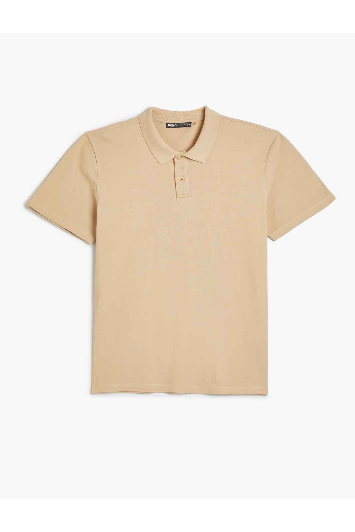تیشرت یقه پولو آستین کوتاه دکمه دار باریک