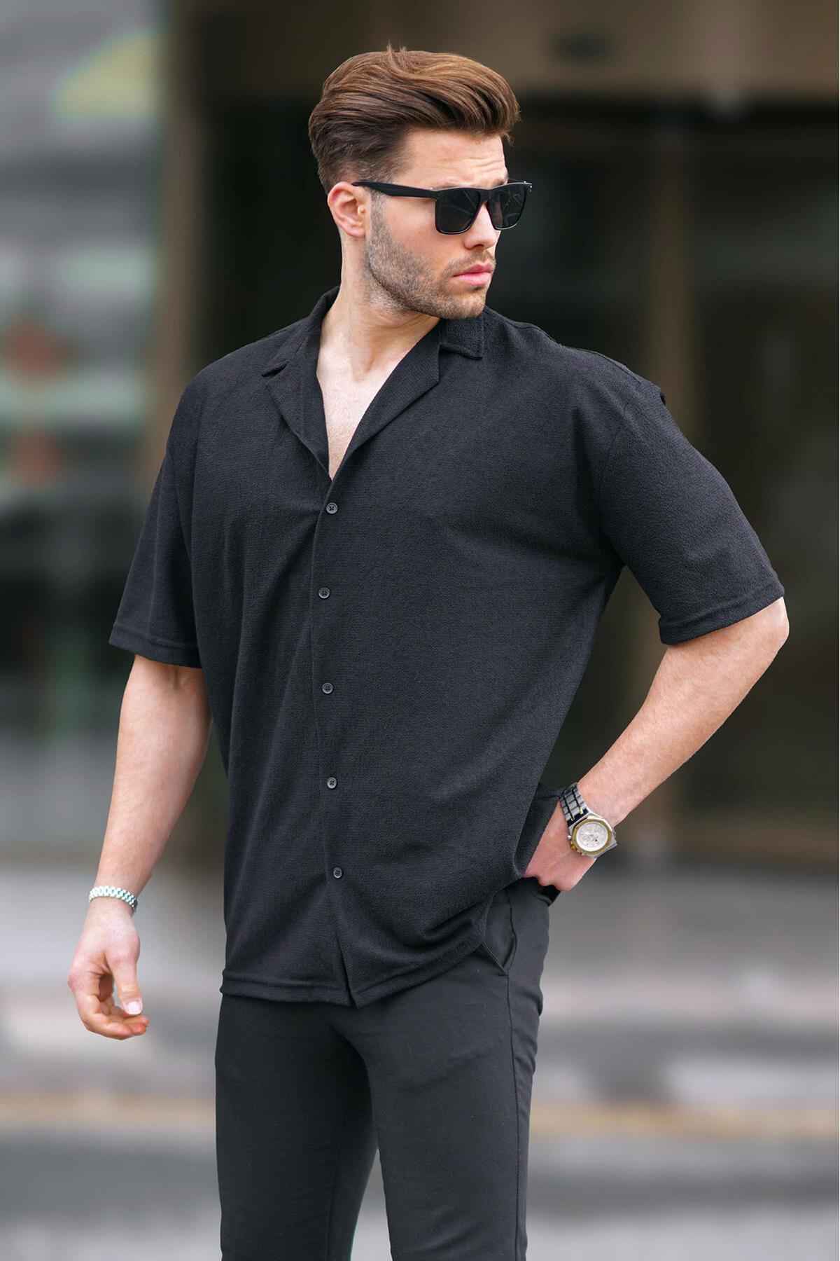 پیراهن مردانه آستین کوتاه خاکستری رنگ شده