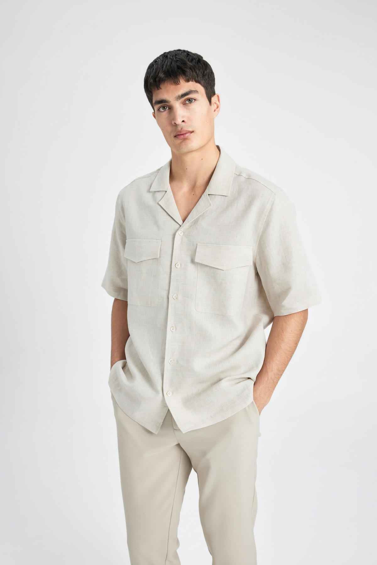 پیراهن آستین کوتاه یقه پولو ریلکس فیت