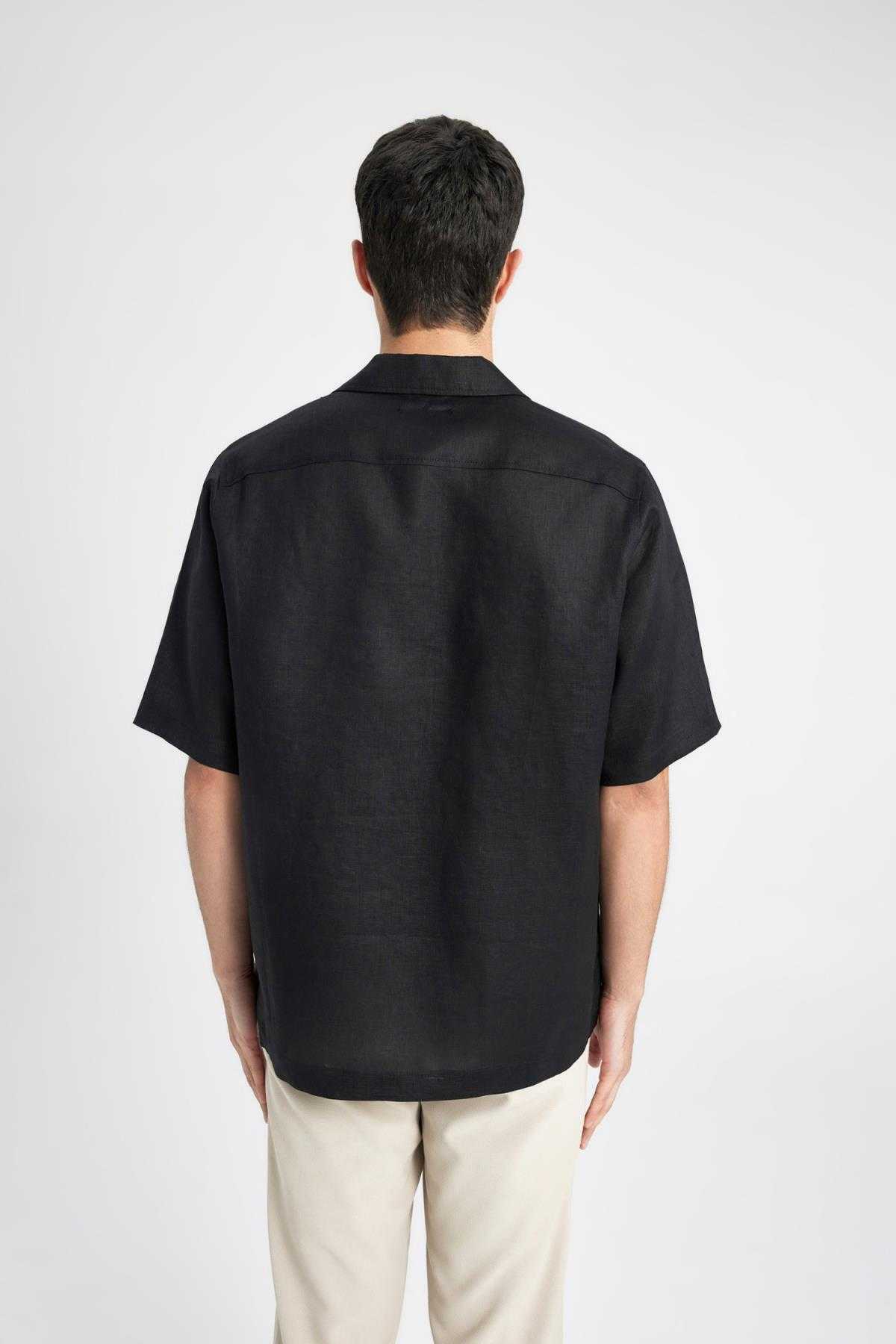 پیراهن آستین کوتاه یقه پولو ریلکس فیت