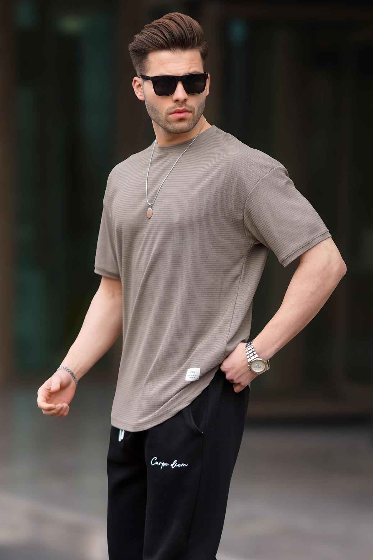 تیشرت مردانه بیسیک اورسایز مشکی 7012