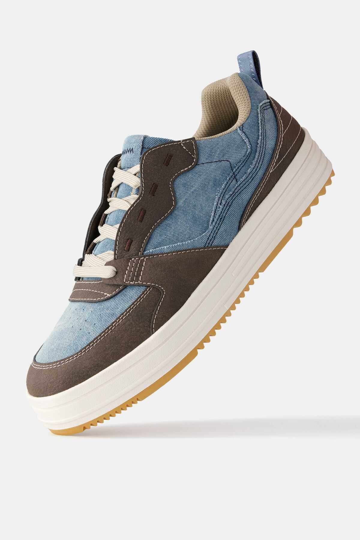 کفش کتانی جین مردانه با کف ضخیم