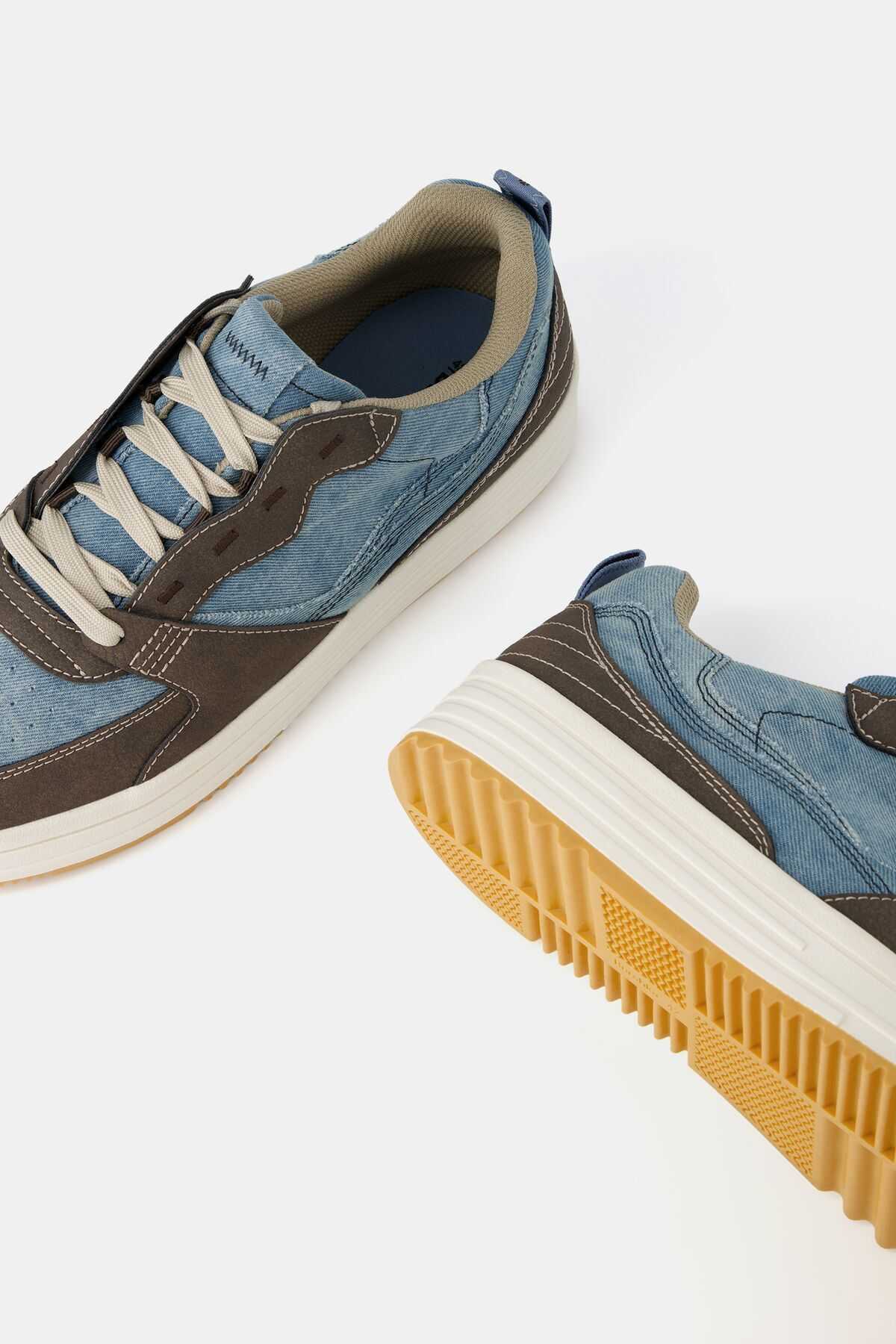 کفش کتانی جین مردانه با کف ضخیم